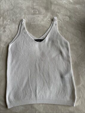 Vero Moda Crisp White Ribbed V-Neck Tank
